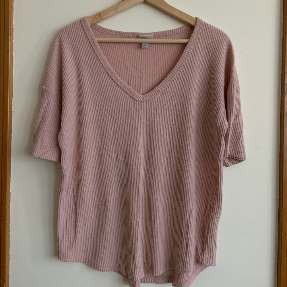 A New Day slouchy pink ribbed sweater